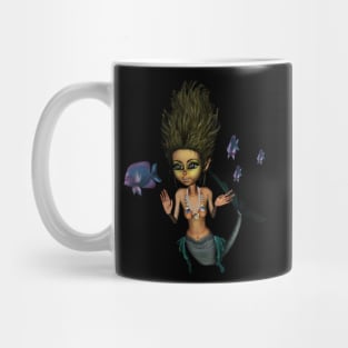 Sweet little mermaid in the deep ocean Mug